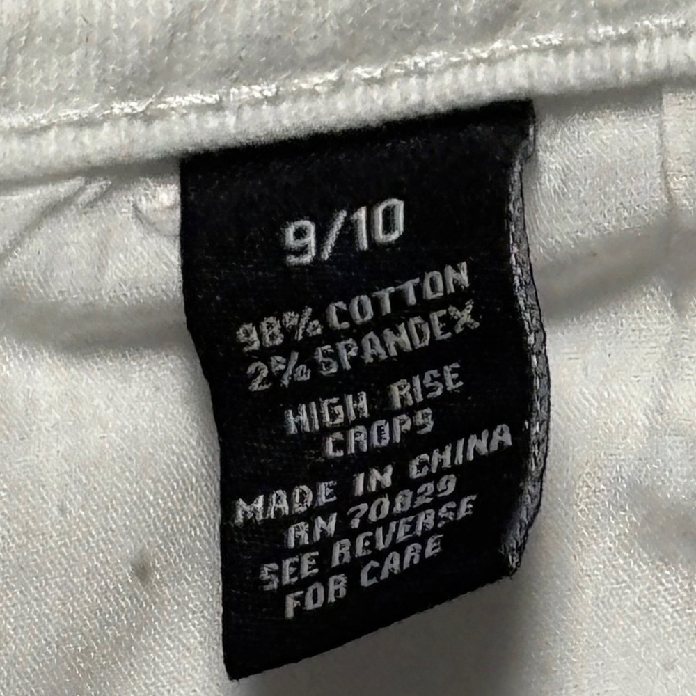 Rue 21 White High Rise Crop Jeans Distressed Ripped Button Fly Women Size 9/10 - Picture 4 of 7